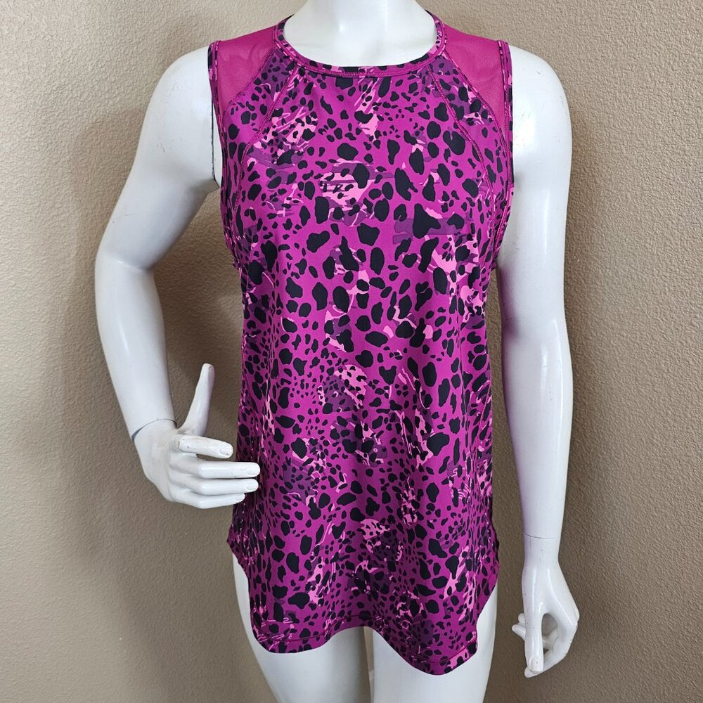 LULULEMON Sculp Cheetah Print Magenta Purple Tank Top~Size 10